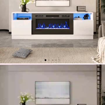 Living and home Recessed Electric Fireplace TV Stand