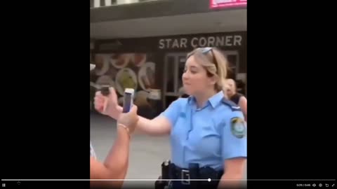 Was this female police officer justified in spraying him? Hmmm