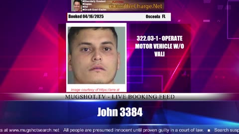 Mugshot TV - Live Arrest Booking Video Stream