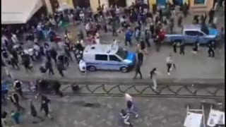 Chelsea fans have been BLASTED by a water canon in Wroclaw