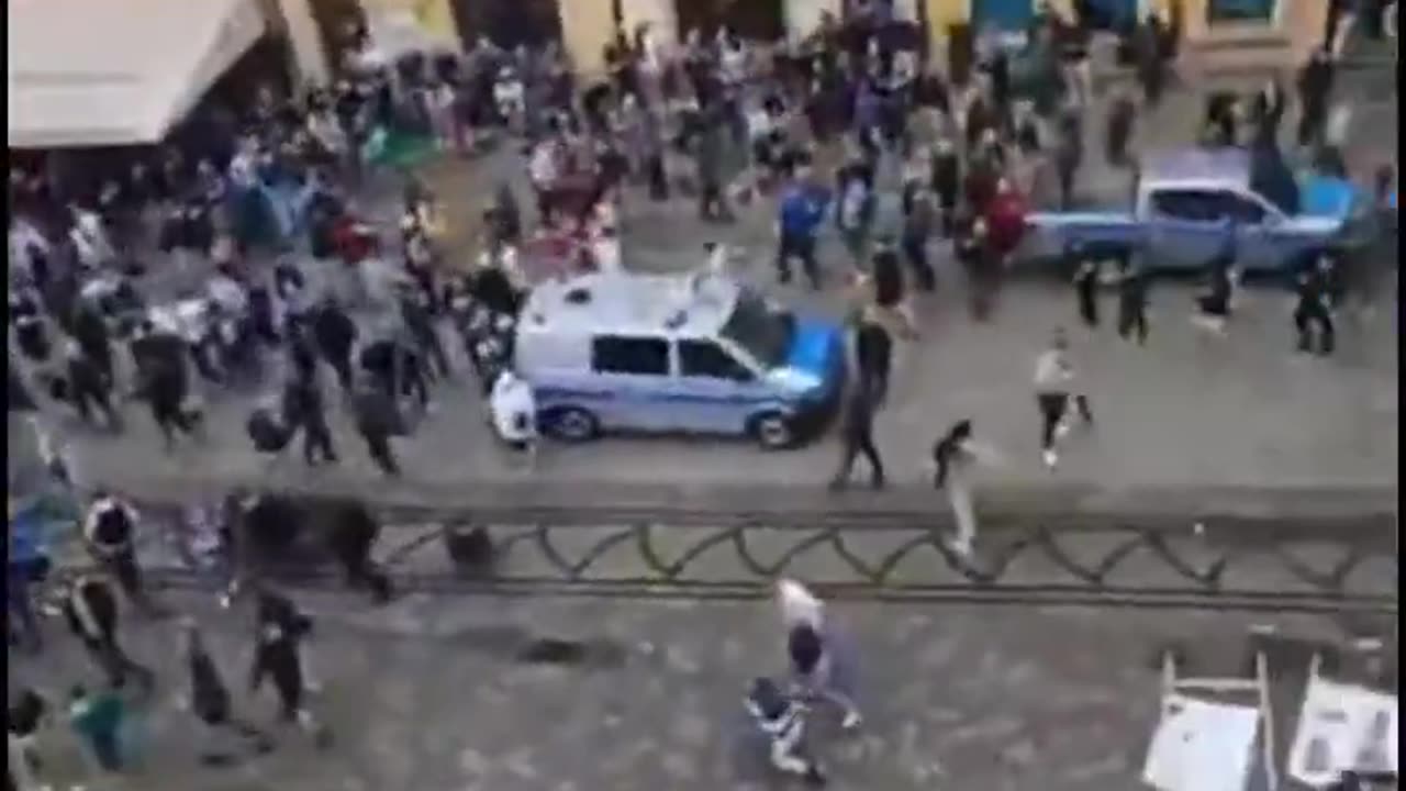 Chelsea fans have been BLASTED by a water canon in Wroclaw