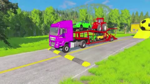 Double Flatbed Trailer Truck Challenge