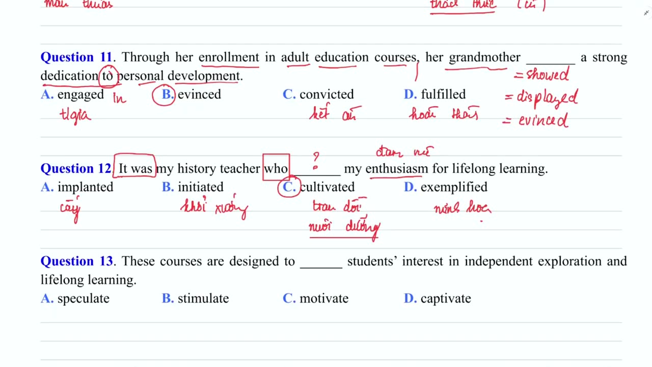 15. Bài 8 Từ vựng chuyên sâu Chủ đề Lifelong Learning