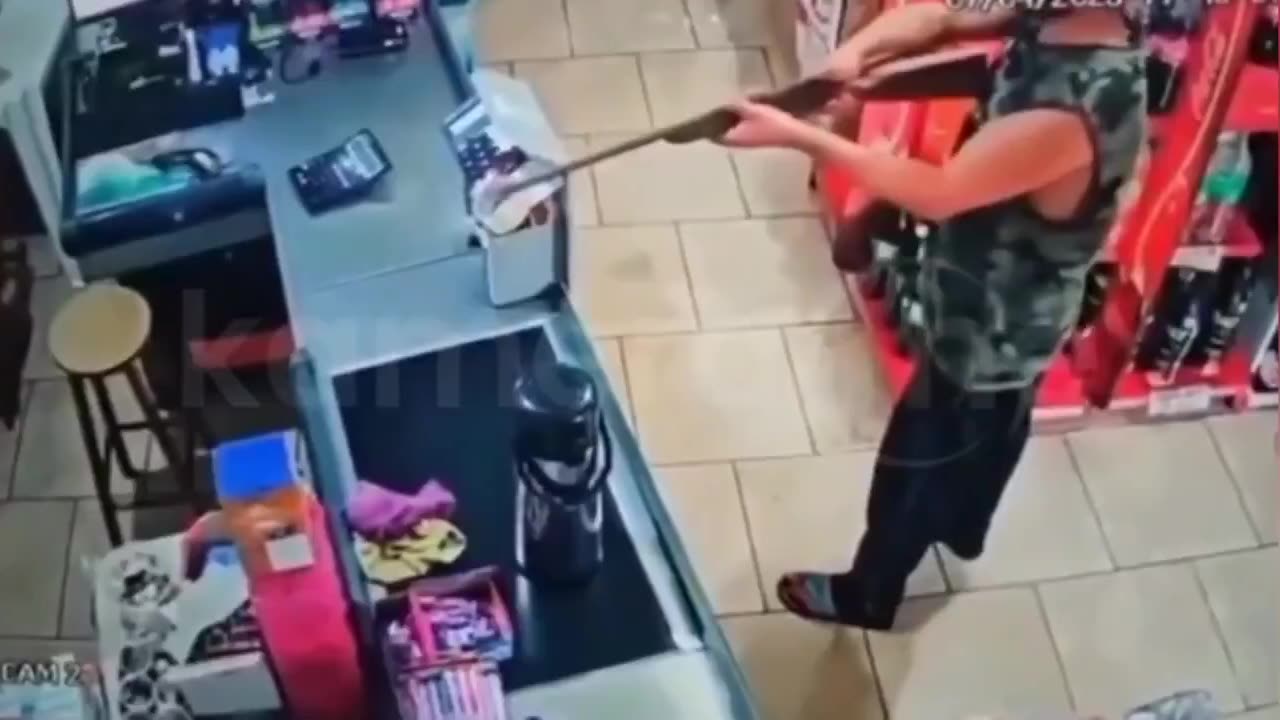 A man armed with a shotgun came into a store and demanded money.