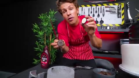Cooking BLACK vs PINK food challenge