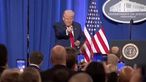 President Trump dances at the DOJ event today