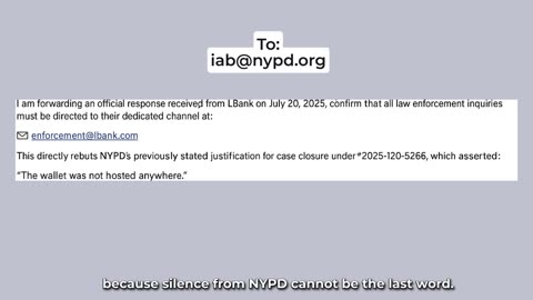 Part 47: LBank Access vs. NYPD Excuses | Proof Wallet Tracing Was Possible