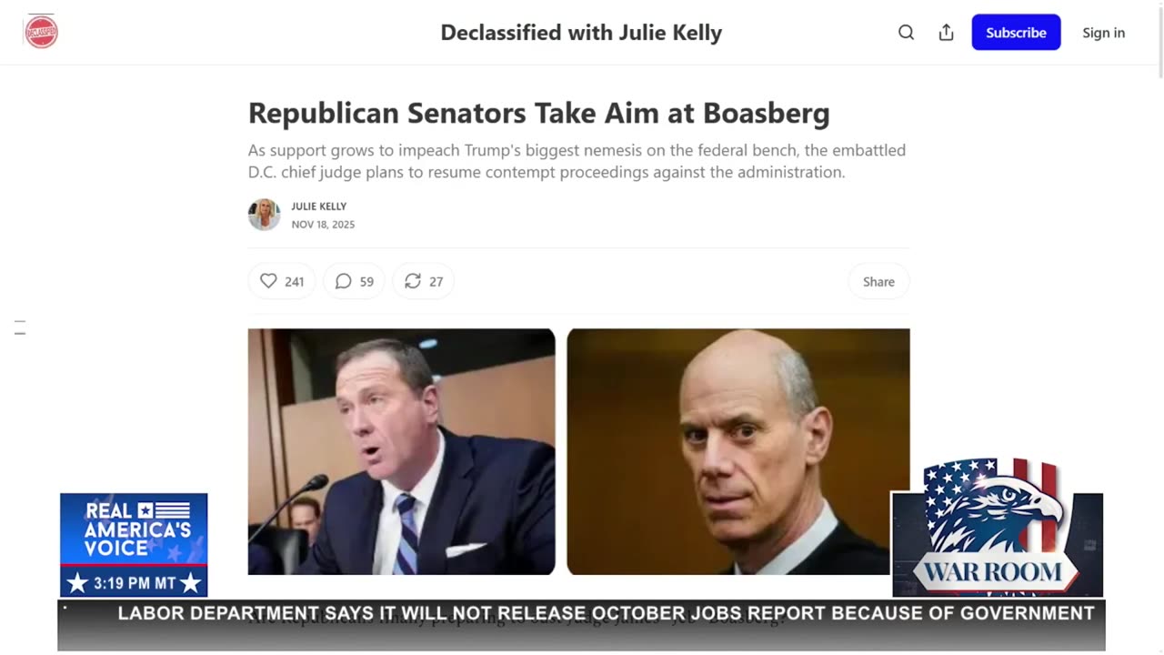 REPUBLICAN SENATORS ASKING TO “SUSPEND JUDGE BOASBERG”