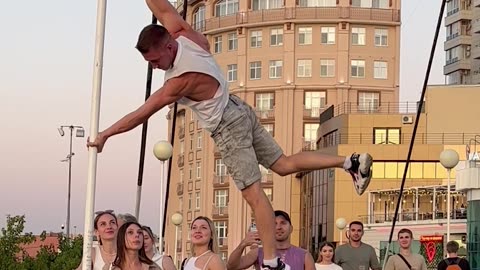 Human Flag Air Walking
