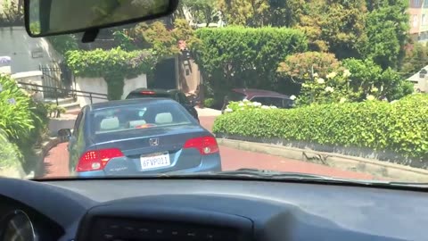 POV Drive Down Iconic Lombard Street in San Francisco