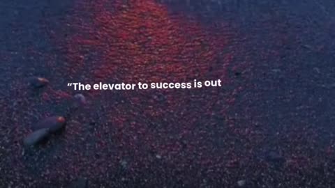 The elevator to success is out of order. You’ll have to use the stairs, one step at a time.