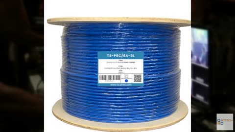 TSCables | Cat6A Plenum (CMP) 1000ft, 750Mhz, PoE++ (4PPoE) | 100% Solid Bare Co