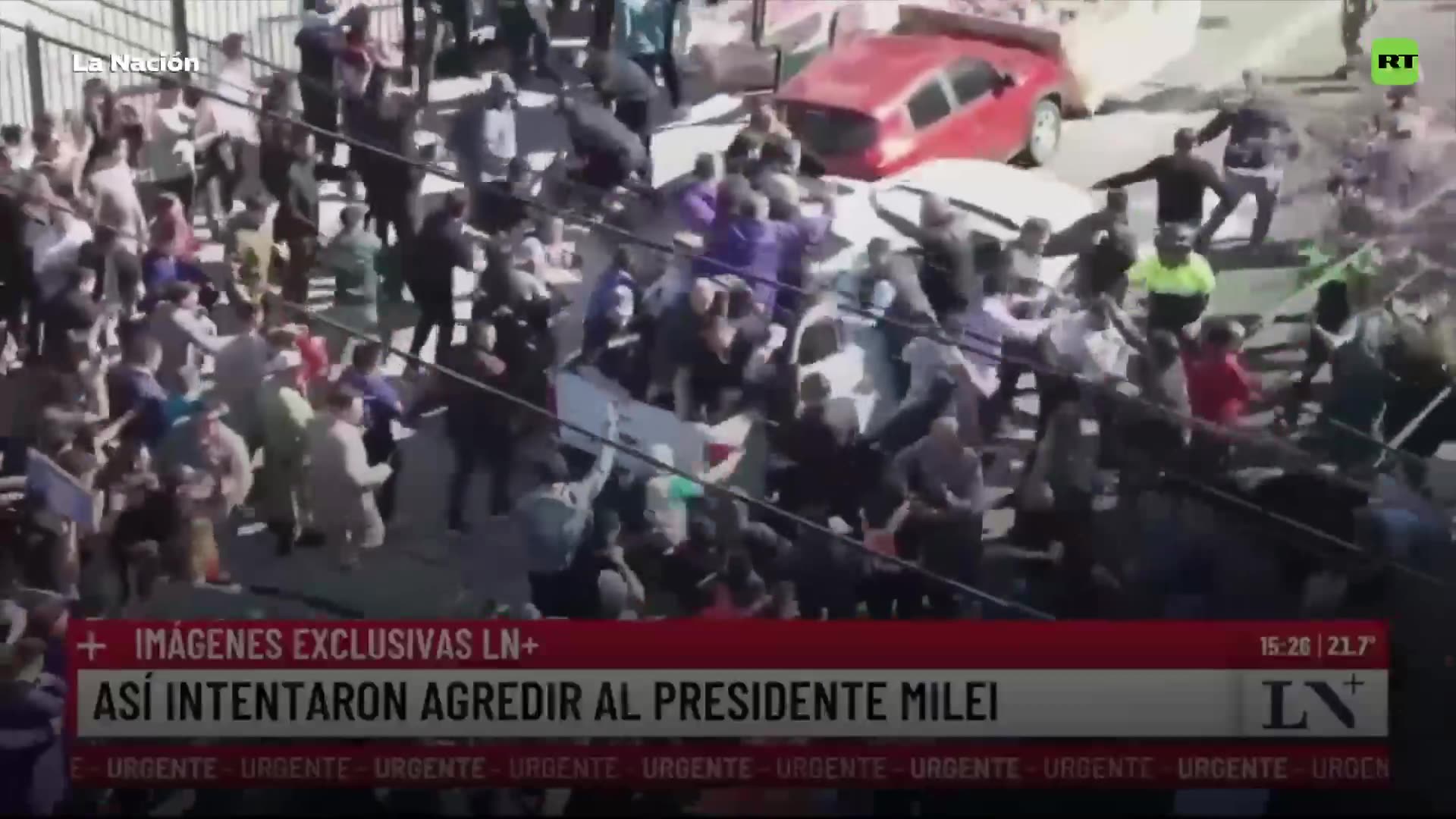 Así fue la agresión a la caravana de Milei en Argentina