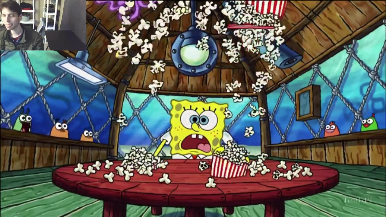 Outtake #3112 Of SpongeBob SquarePants Attempts Popcorn Eating Challenge Fake Funny Parody Animated