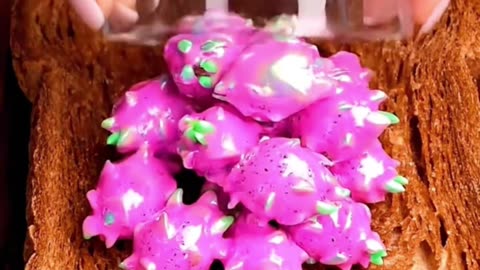Spreading Different Types Of Dragonfruits On Toast #viral #fyp #asmrsounds #shorts #reels