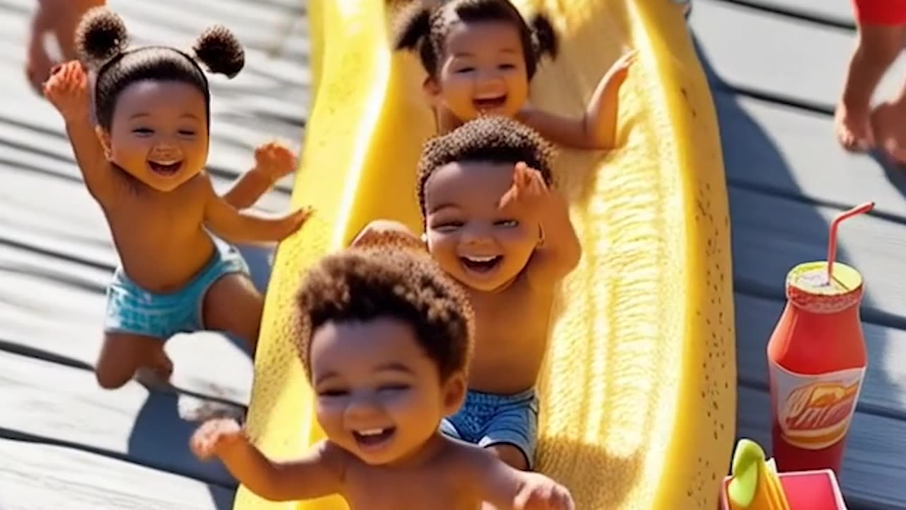 Look at these tiny people riding a banana! 🍌😄 #miniatures #fun #banana