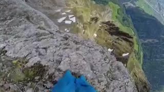Base Jumping with a winged suit