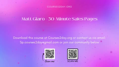 [GET] Matt Giaro – 30-Minute Sales Pages