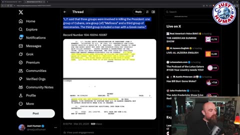 Just Human What I found so far In The JFK Records Pts.1 & 2 -Dubious Relationships- 3-18, 3-21