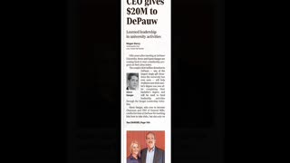 June 8, 2018 - Media Reports on $20 Million Gift to DePauw University
