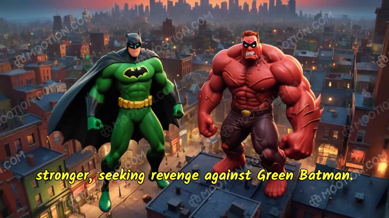 Green Batman vs Red Hulk