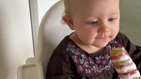 Baby Kayla’s First Ice Cream | Adorable Tiny Foodie Moment