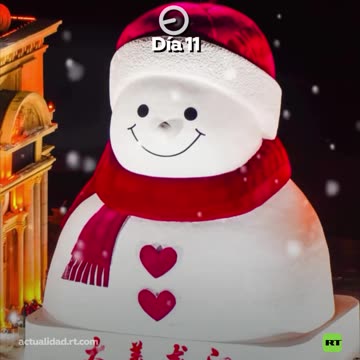 Crean un enorme muñeco de nieve en China