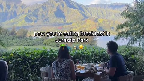 Eating Breakfast in JURASSIC PARK?! My Epic Morning View in Kauai, Hawaii! 🦖🌴