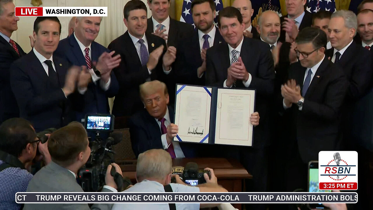 WATCH: President Trump signs the Genius Act into law "This is not an autopen by the way" - 7/18/2025