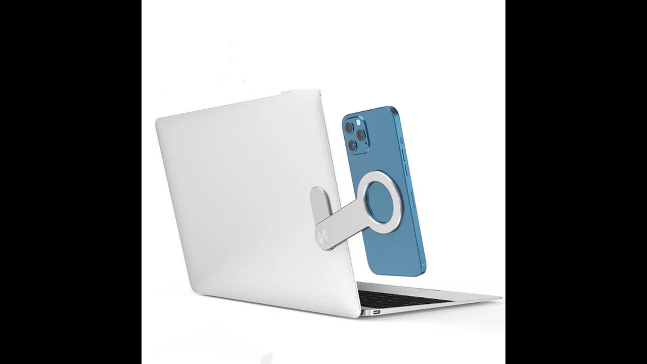Magnetic Adjustable Laptop Side Phone Mount, for iPhone 12_13 Series & More