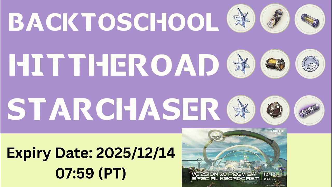 3.0 Livestream Codes (Wuthering Waves)