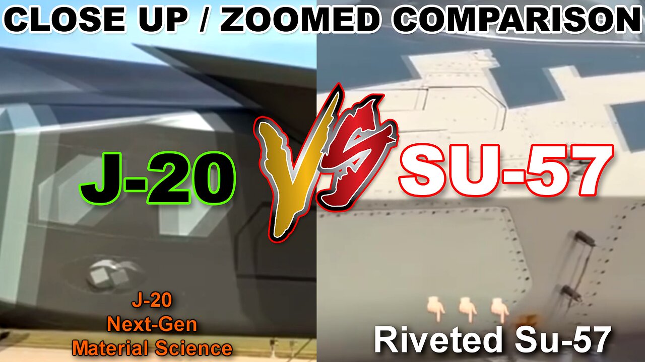 Close Up Comparison: China's J-20 vs Russia's Su-57