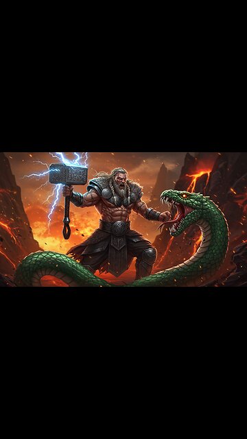 Epic Norse God Animation: Battle-Hardened Warrior Triumphs! ⚡️🔥