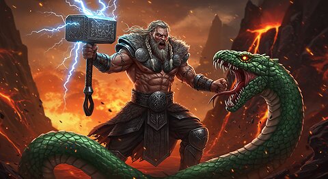 Epic Norse God Animation: Battle-Hardened Warrior Triumphs! ⚡️🔥