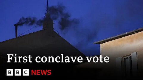 Black smoke from Sistine Chapel meaning pope not elected yet | BBC News