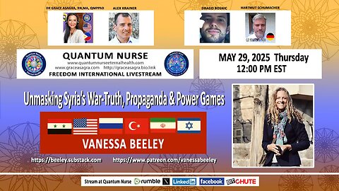 Featured Guest VANESSA BEELEY- w/ Special Guests Alex Krainer & Drago Bosnic-" Unmasking Syria’s War—Truth, Propaganda & Power Games"