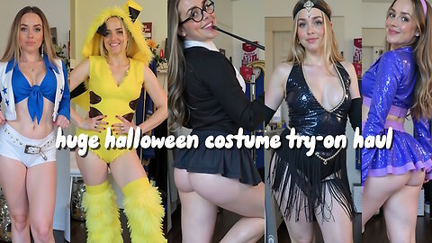 Lingerie Girls Casey | Huge Halloween Costume Try-On Haul! 4K HD
