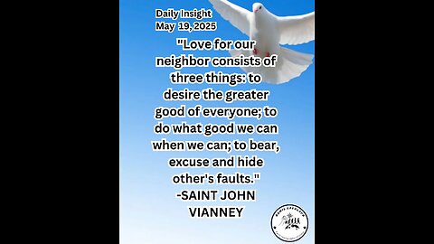 Daily Insight May 19, 2025 #faith #Saints #Insight