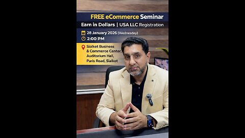 Join Us: FREE eCommerce Seminar with Usman Chughtai & Huzaifa Ali – Sialkot