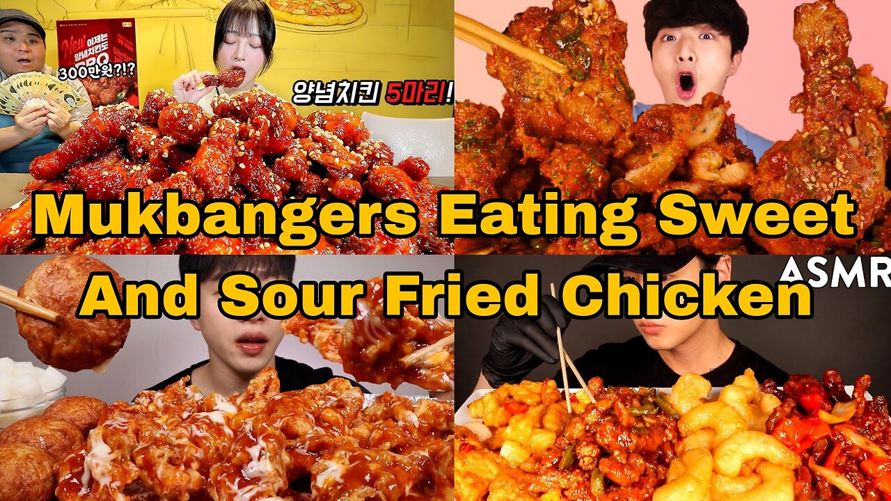 Sweet And Sour Fried Chicken Mukbang