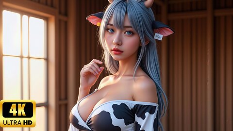 Sacred Healer Elf Nurse in a Cow Print Dress | 聖なる癒しの牛柄エルフ #girl #lookbook #AI #룩북 #美女 #musicvideo