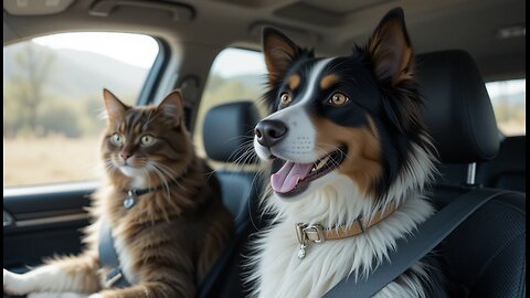 Cat and Dog Take a Road Trip