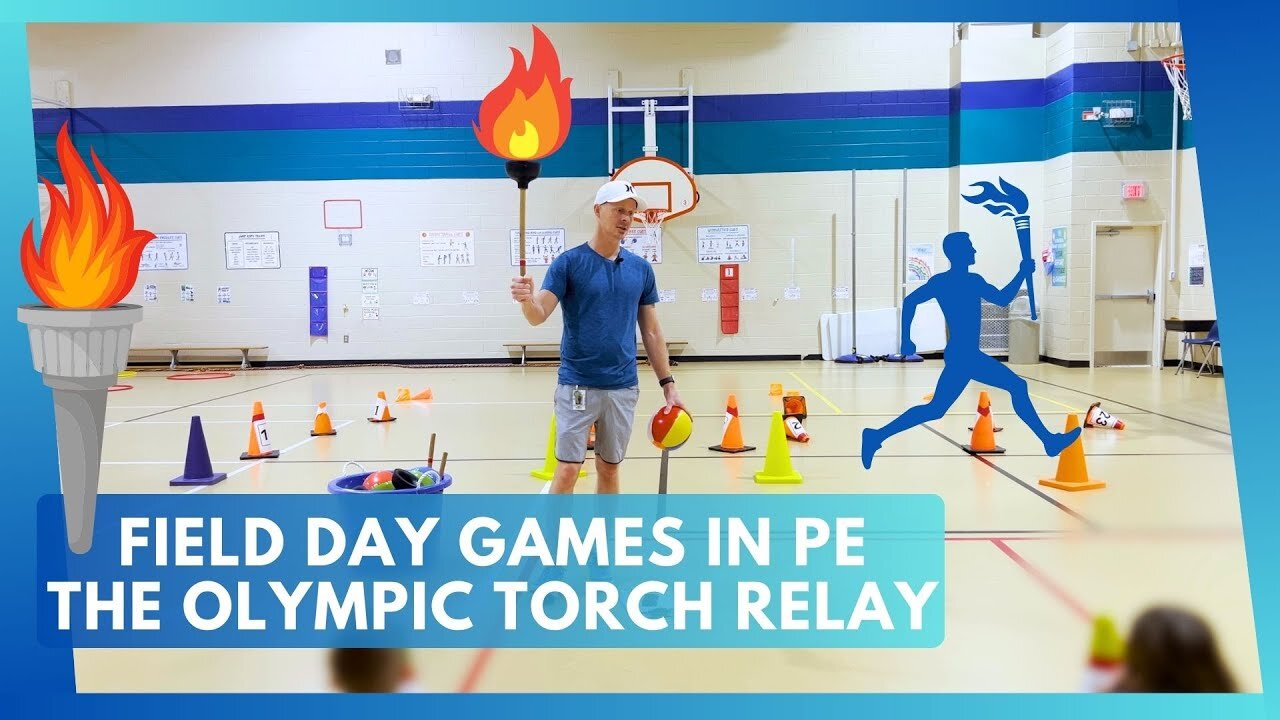 The Olympic Torch Relay Race 🔥 | Field Day Games in PE Class |