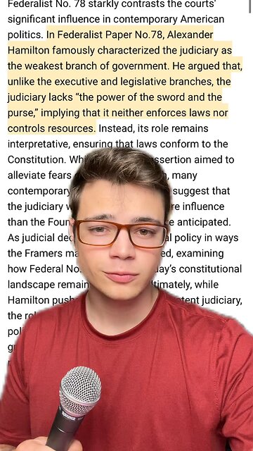 Victor Reacts: Federalist No. 78 Called the Judiciary the Weakest Branch — What Happened?