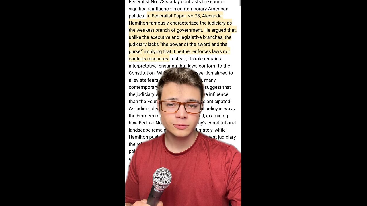 Victor Reacts: Federalist No. 78 Called the Judiciary the Weakest Branch — What Happened?