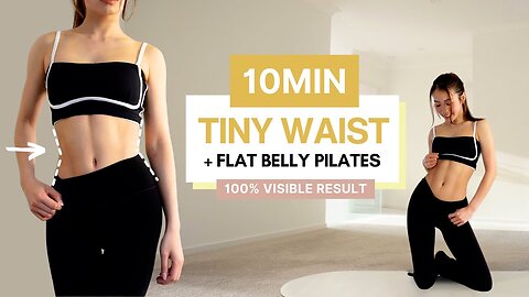 10min TINY WAIST WORKOUT (Cinch Waist + Flat Stomach) Daily hourglass abs routine