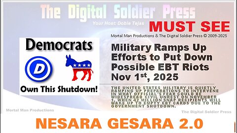 Military Ramps Up Efforts to Put Down Possible EBT Riots Nov 1 2025. MUST SEE!