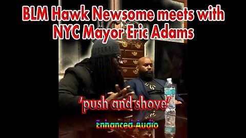 BLM Hawk Newsome meets with NYC Mayor Eric Adams at Brooklyn Borough Hall (Nov 2021)