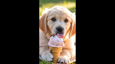 The dog ate ants along with ice cream #shorts #ai #dog #puppy #icecream