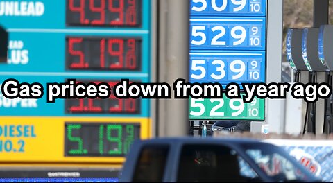 Gas prices down from a year ago